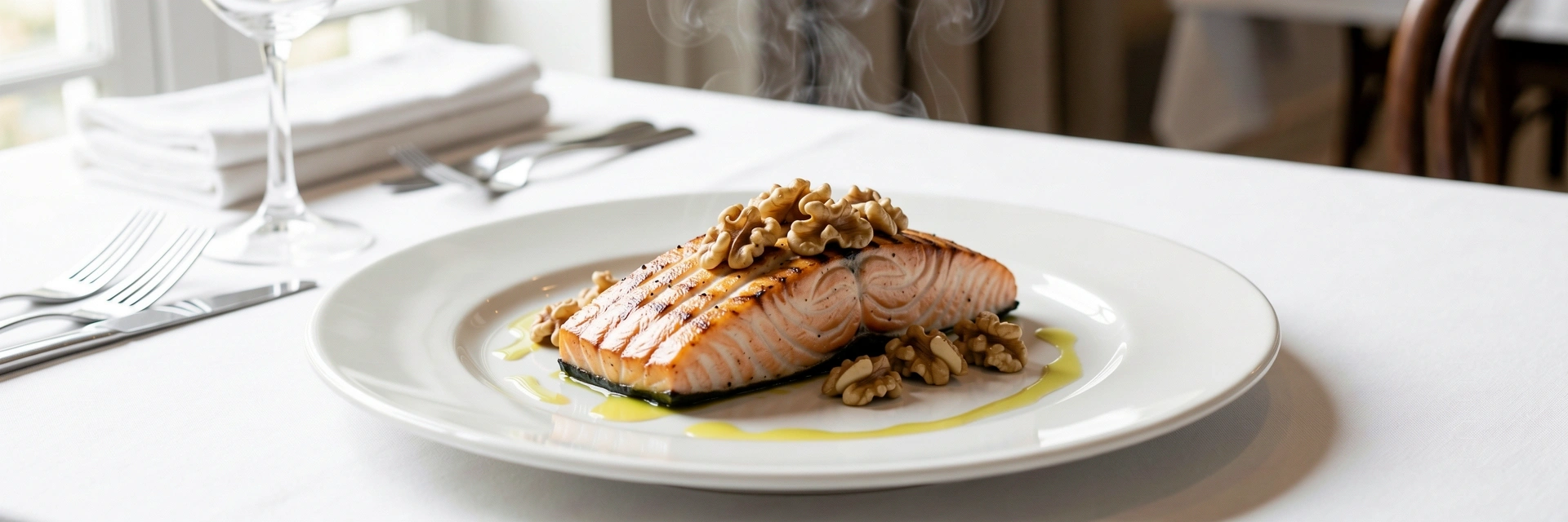 Saumon et noix riches en oméga-3